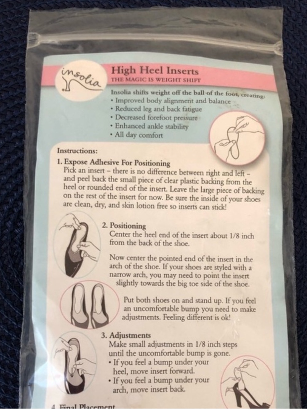 INSOLIA New High Heel Inserts Shift Weight Off Ball of Foot for Size 10- 12